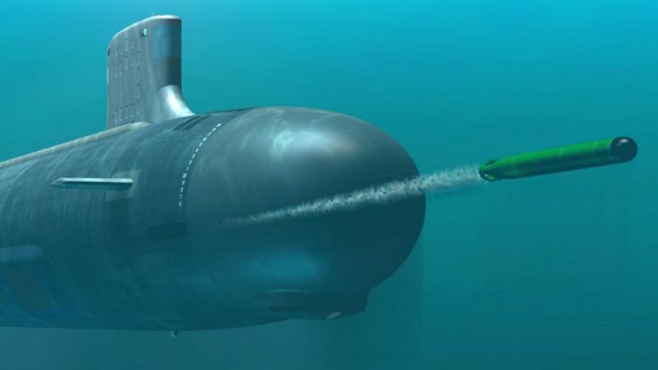 submarine firing a torpedo